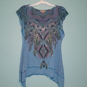 One World Tribal Boho Blouse Tunic